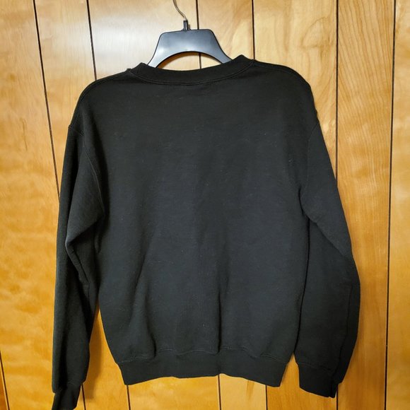 Ugly Christmas Sweater Sweatshirt SMALL crew neck Santa Claus Dapping BLACK C4 - Picture 4 of 5